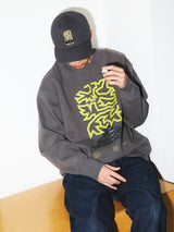 YELLOW FLOWER CREW SWEAT 15.5oz(イエローフラワークルースウェット) 7007