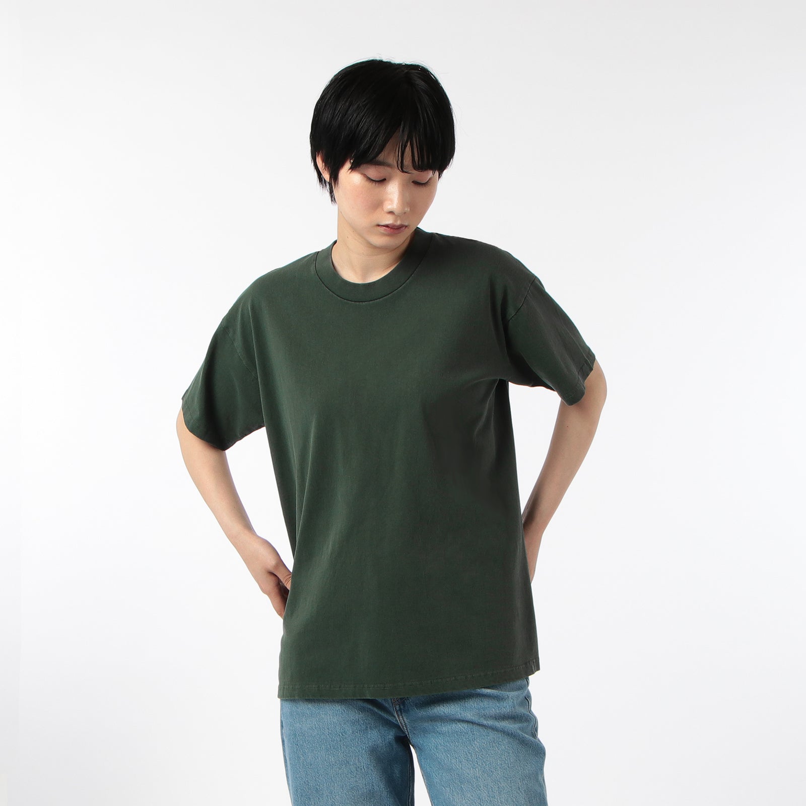 ADI PIGMENT DYE TEE GREEN XLサイズ｜トップス