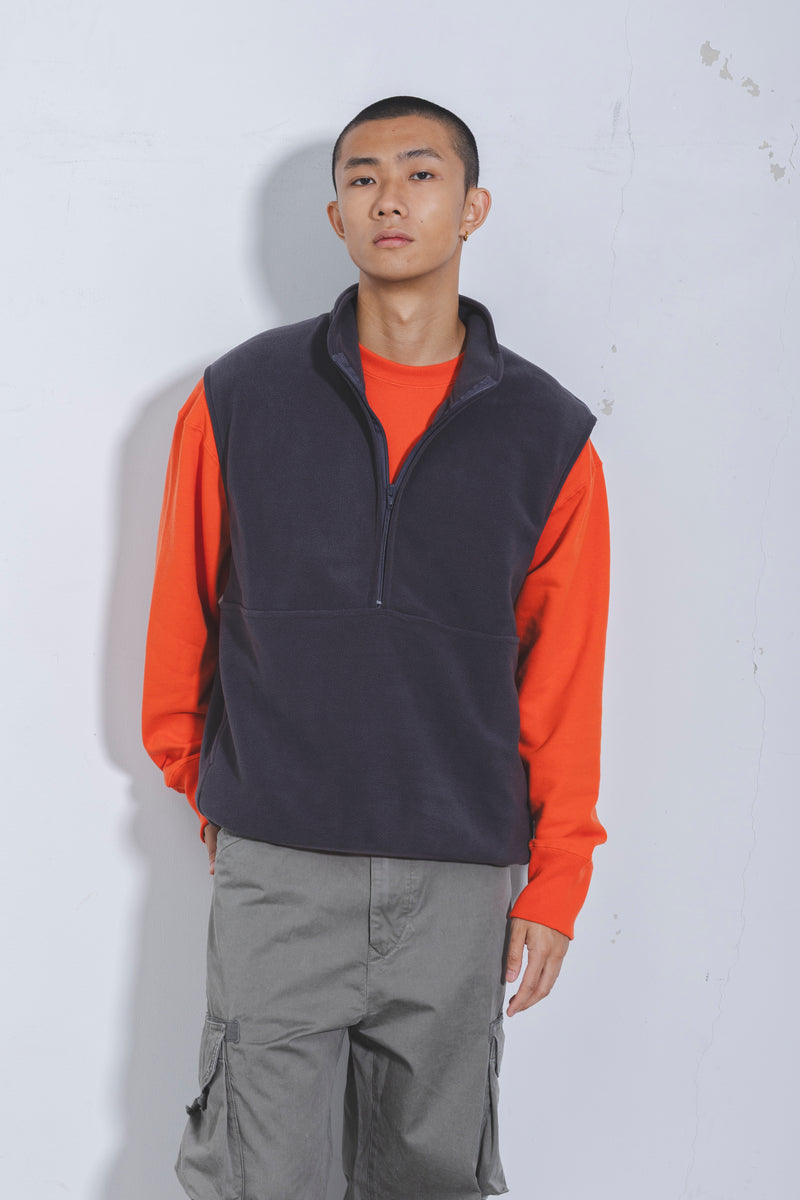 DOUBLE PILE FLEECE HALF ZIP VEST（ダブルパイルフリースハーフジップベスト）  9151